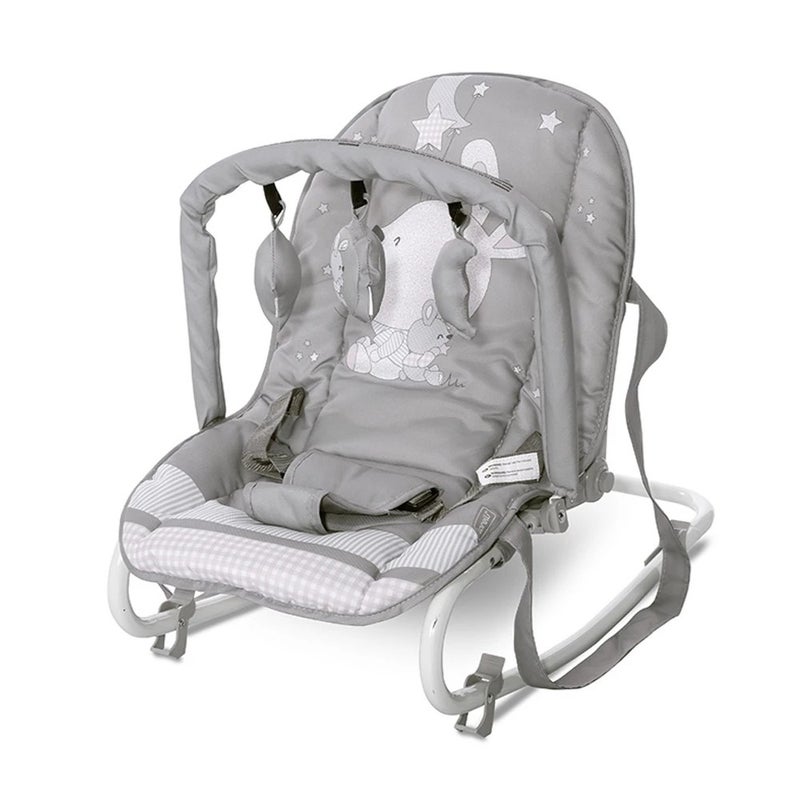 Lorelli - Eliza Baby Rocker with Rabbits Theme - Grey - 1011014 - Image 1